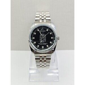 Champ Quartz Thai Yantra Amulet Talisman Watch New Battery Black Gemmed Dial